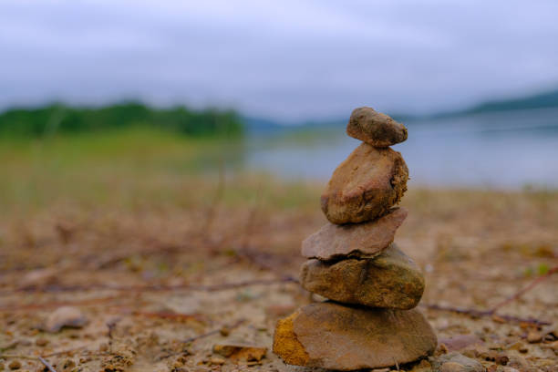 Stone arrangement into Zen style