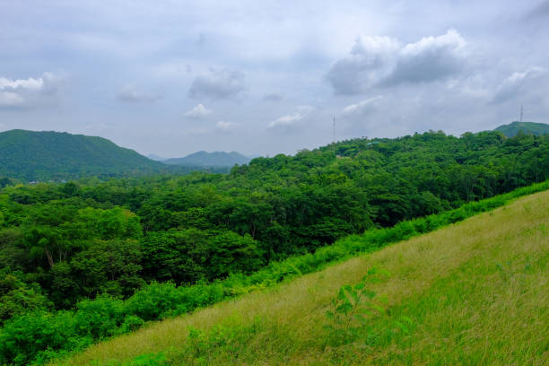 landscape with mountains and clouds