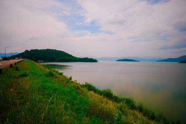 istock landscape with mountains, Lake and clouds 1183906768