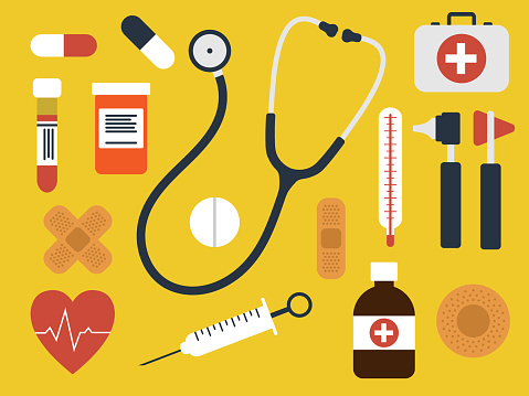 Cartoon Flat Style Medical Doctor Equipment Icon Set Healthcare Logo Symbols Vector Illustration Image Isolated On Yellow Background Stock Illustration - Download Image Now - iStock Cartoon Flat Style Medical Doctor Equipment Icon Set Healthcare Logo Symbols Vector Illustration Image Isolated On Yellow Background Stock Illustration - Download Image Now - iStock