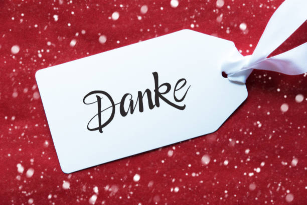 istock Red Background, Label, Danke Means Thank You, Snowflakes 1183911686
