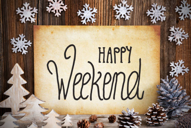 istock Old Paper With Christmas Decoration, Text Happy Weekend 1183911874