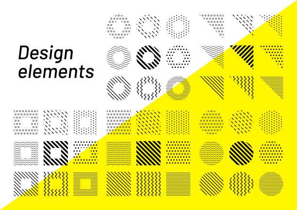 Design elements for Magazine, leaflet, billboard, sale. Set of modern universal geometric elements for your design. constructivism stock illustrations
