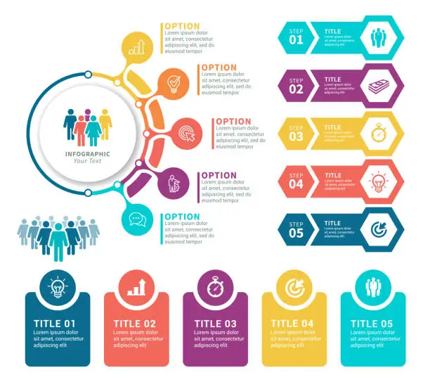 Vector illustration of Set of Infographic Elements