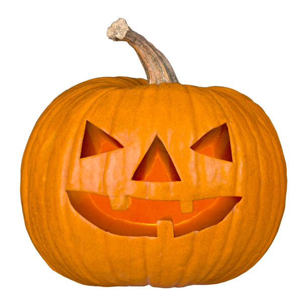 istock Freshly Carved Jack-o-Lantern Pumpkin Isolated on White background 1183920054