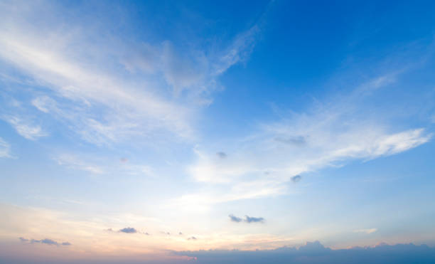 istock Aerial view dramatic sunset and sunrise sky nature background with white clouds 1183920108