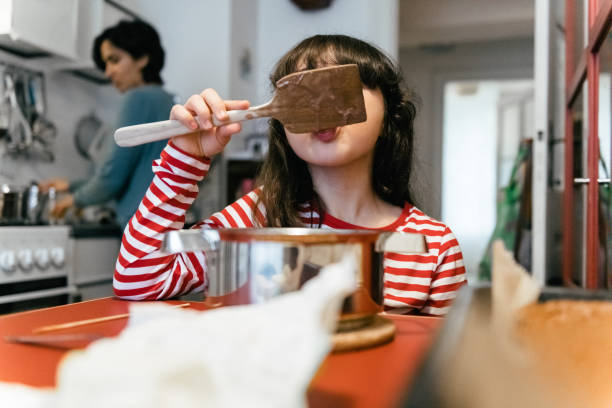 tasting the sweet brownie dough
