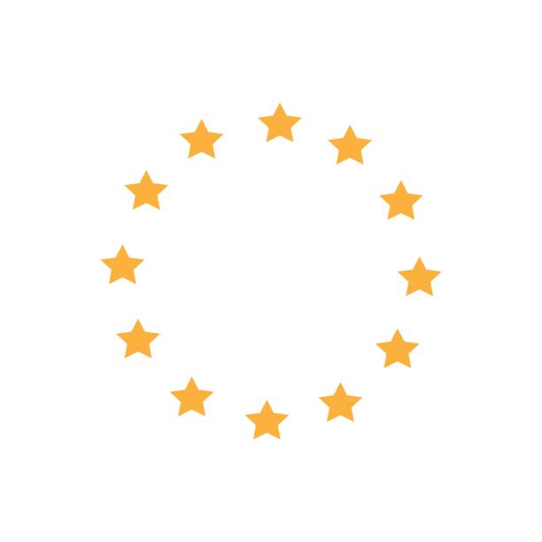 ilustrações, clipart, desenhos animados e ícones de símbolo da estrela da união européia. ilustração isolada do vetor. - european union flag flag backgrounds star shape