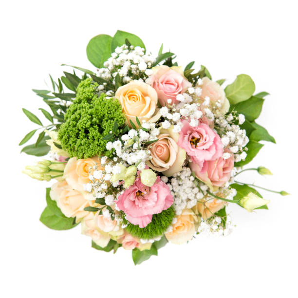 istock Pink roses eustoma flowers Blooms bouquet 1183928842