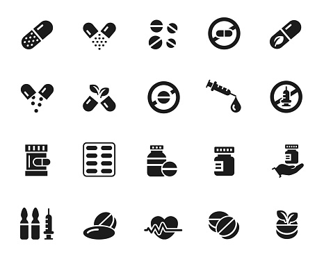 Drugs icon set , vector illustration