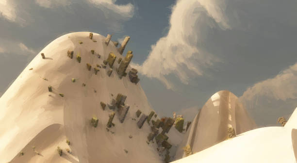 istock old ruins in a desert unrealistic landscape digital painting 1183933259