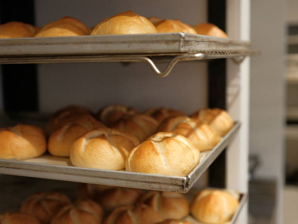 istock Modern bakery with different kinds of bread, cakes and buns 1183933827