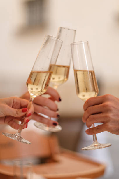 istock Corporate party sparkling champagne glasses 1183935861