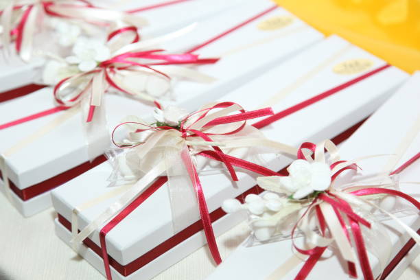 istock High Angle View Of Christmas Presents On Table 1183939451