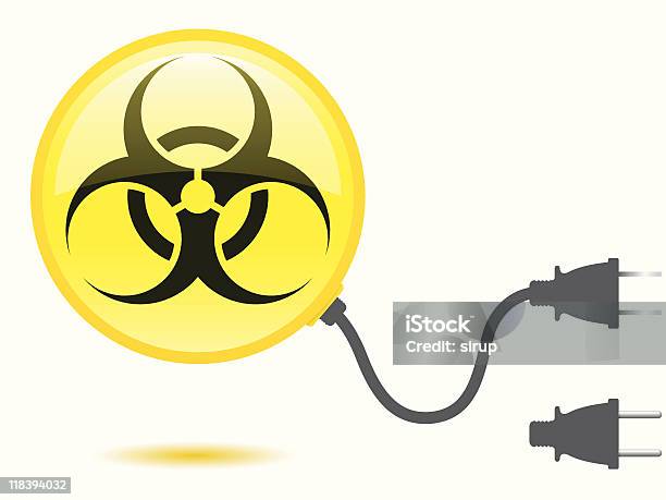 Ícone De Resíduos Biologicamente Perigosos Com Tampa De Conector - Arte vetorial de stock e mais imagens de Bloco de Ligação