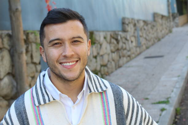 istock Good looking Hispanic man wearing a ruana 1183940631
