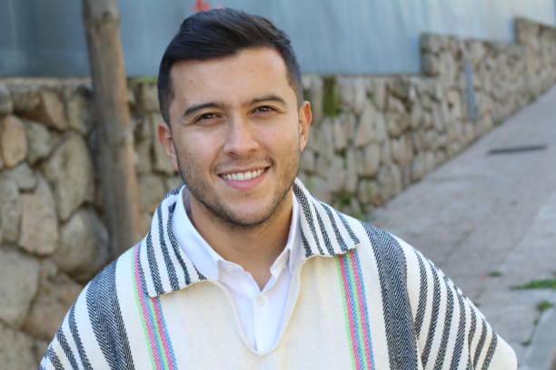 istock Good looking Hispanic man wearing a ruana 1183940647