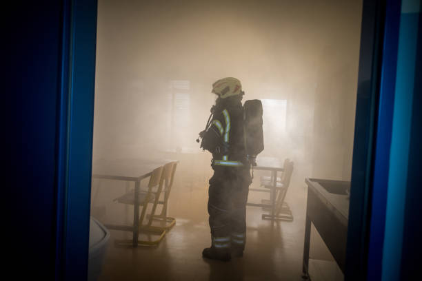 istock Firefighter in Smoke, Fire Rescue Operation 1183941583