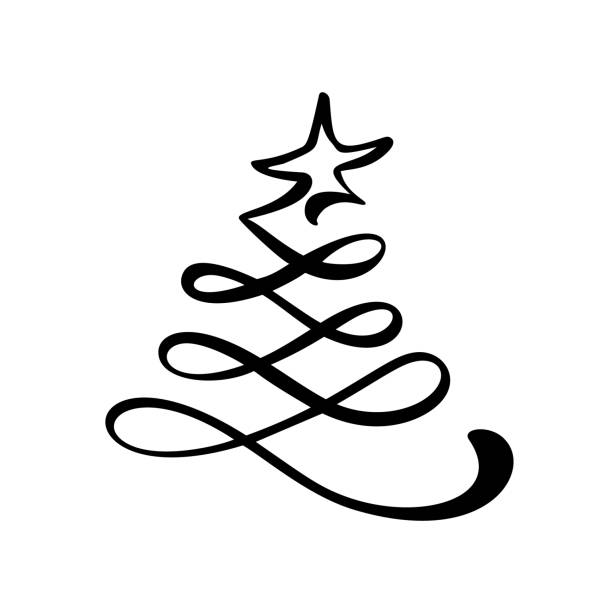 Ilustración de Logotipo Estilizado Vectorial Árbol De Navidad Garabateado  Con Estrella En La Parte Superior Elemento De Navidad De Diseño Para  Tarjeta De Felicitación Banner Cartel y más Vectores Libres de Derechos