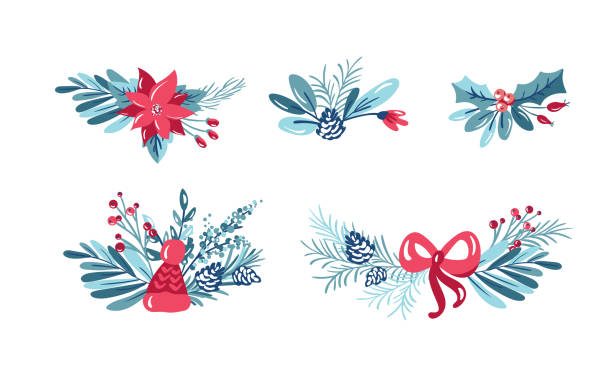 Patrón Sin Costuras Con Flores De Navidad Sobre Fondo Pastel Vectores Libres de Derechos - iStock Patrón Sin Costuras Con Flores De Navidad Sobre Fondo Pastel Vectores Libres de Derechos - iStock