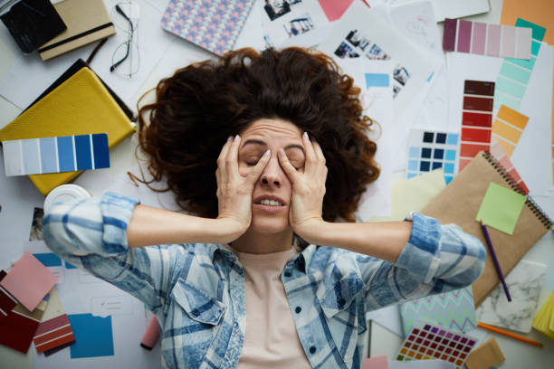 istock Frustrated Artist Above View 1183945691