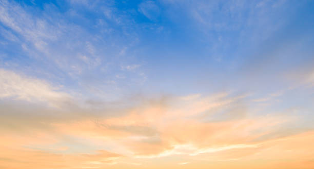 istock Aerial view dramatic sunset and sunrise sky nature background with white clouds 1183947472