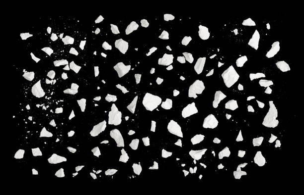 rock stone broken explosion split piece isolated on black background photo object hi resolution design - broken stones imagens e fotografias de stock