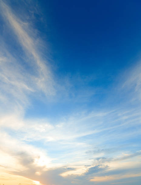 Aerial view dramatic sunset and sunrise sky nature background with white clouds