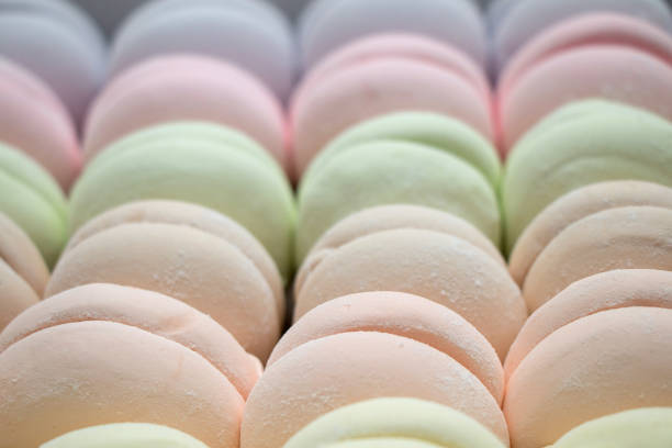 Sweet tasty marshmallow set on a white background