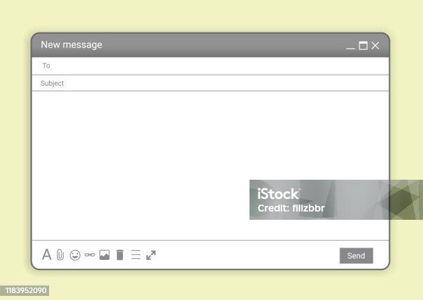 Empty Window Message Box Email Window Interface Mail Blank Message Internet Window Stock ...