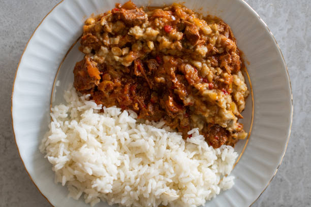 Turkish Food Hunkar Begendi made with Eggplant and Meat Turkish Food Hunkar Begendi made with Eggplant and Meat hunkar begendi stock pictures, royalty-free photos & images