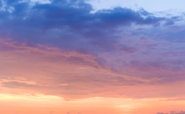 istock Aerial view dramatic sunset and sunrise sky nature background with white clouds 1183953757