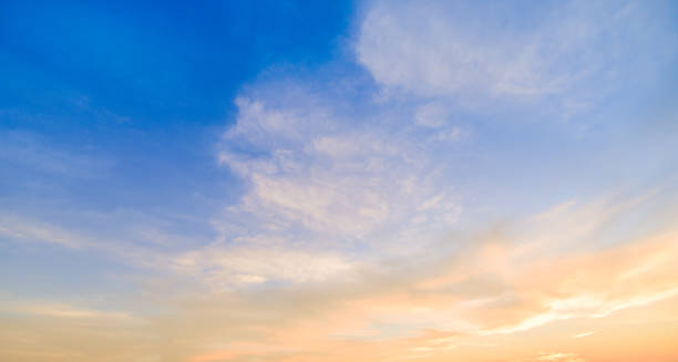 istock Aerial view dramatic sunset and sunrise sky nature background with white clouds 1183953904
