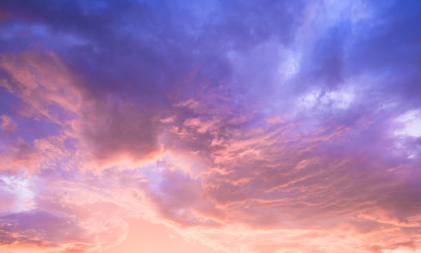 istock Aerial view dramatic sunset and sunrise sky nature background with white clouds 1183954446