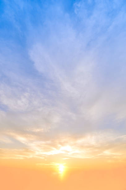 istock Aerial view dramatic sunset and sunrise sky nature background with white clouds 1183954459