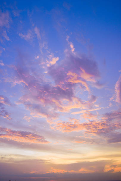 istock Aerial view dramatic sunset and sunrise sky nature background with white clouds 1183954776