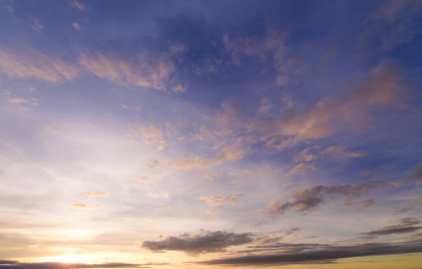istock Aerial view dramatic sunset and sunrise sky nature background with white clouds 1183955788