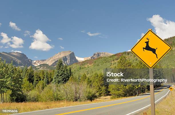 Rocky Mountain National Park Stock Photo - Download Image Now - Deer Crossing Sign, USA, Remote Location