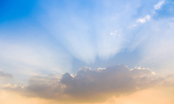 Aerial view dramatic sunset and sunrise sky nature background with white clouds for design concept and isolated text material