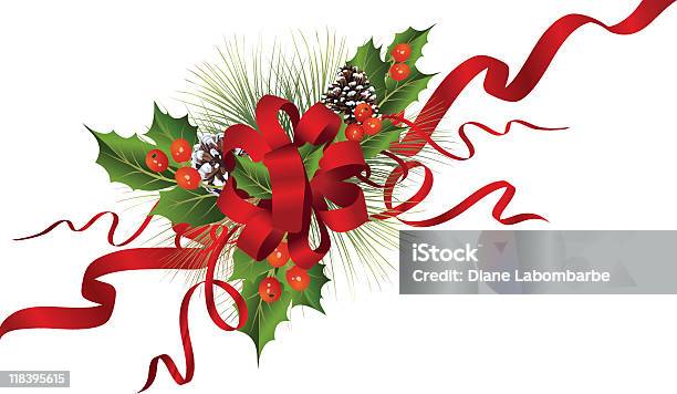 クリスマスデコレーション Evergreens レッドのリボン飾り - ちょう結びのベクターアート素材や画像を多数ご用意 - ちょう結び, イラストレーション, カットアウト
