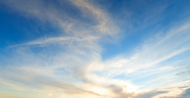 istock Aerial view dramatic sunset and sunrise sky nature background with white clouds 1183956513