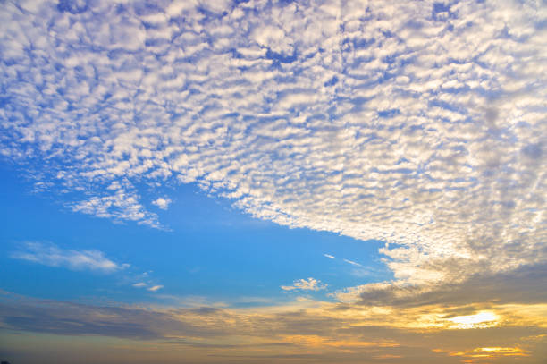 istock Aerial view dramatic sunset and sunrise sky nature background with white clouds 1183956749