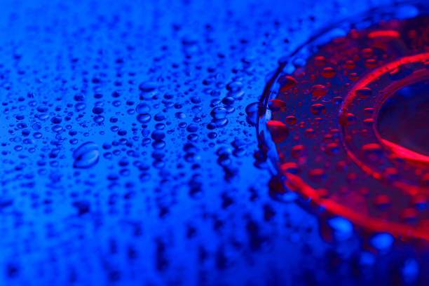 Water drops on abstract glass