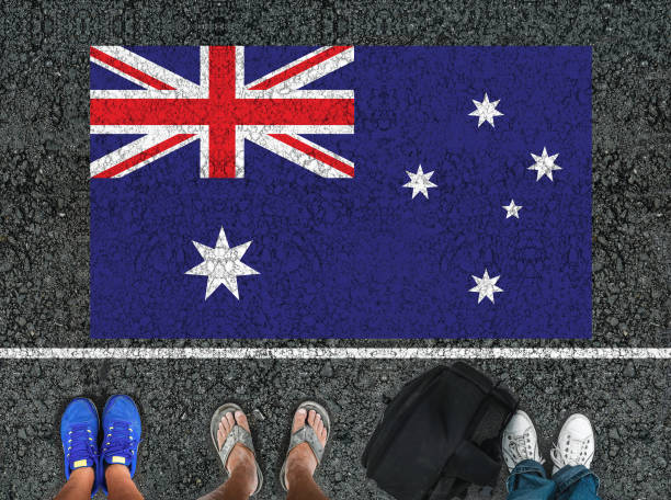 istock legs and flag of Australia 1183959053
