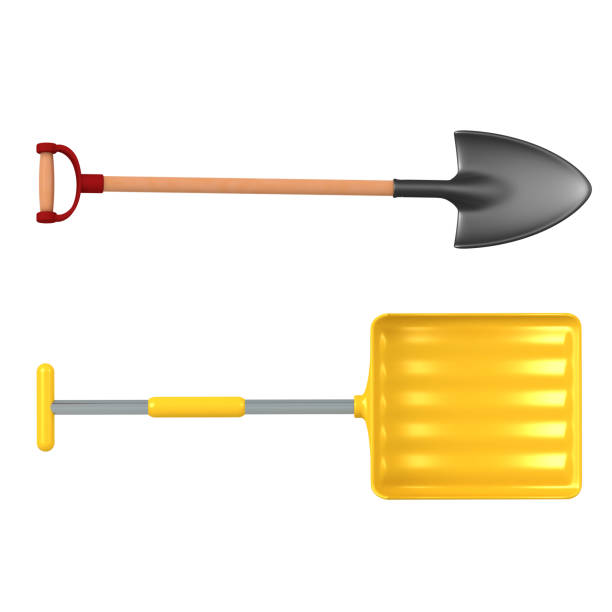 orange garden spade isolated over white background
