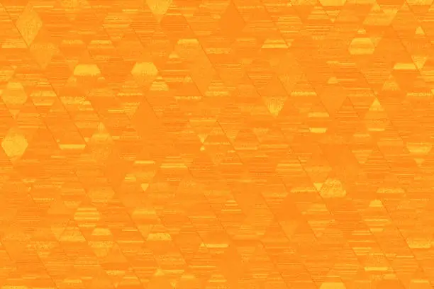 Photo of Orange Yellow Autumn Grunge Diamond Sunny Triangle Striped Pattern Seamless Geometric Background Abstract Stucco Plaster Stone Stroking Wall Old Faded Bright Dirty Rhombus Sparse Brushing Vintage Pretty Texture