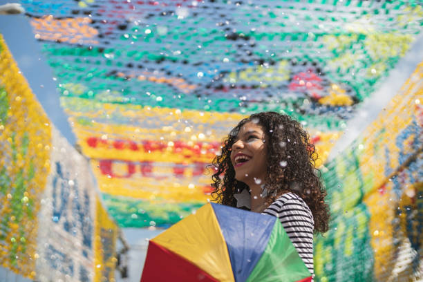 carnaval brasileño - umbrella decoration fotografías e imágenes de stock