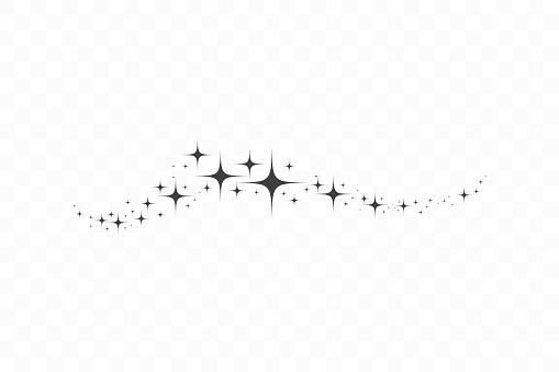 Falling star. Cloud of stars isolated on transparent background. Vector illustration.