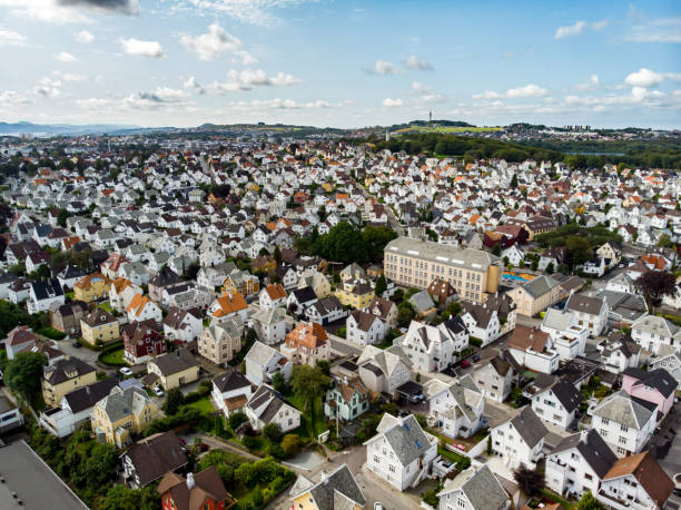 Aerial view of Stavanger stock photo