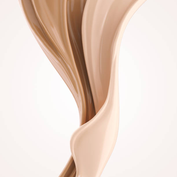 foundation splash cream. foundation splash cream for beauty cosmetic product, 3d illustration. liquid foundation face stock pictures, royalty-free photos & images